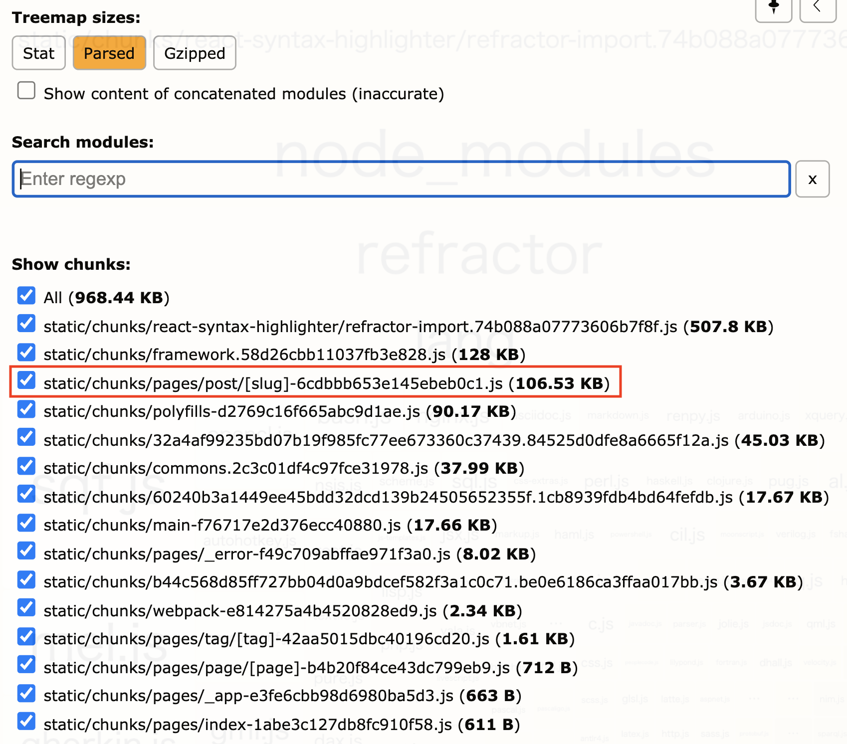 最終的なbundle-analyzerの結果